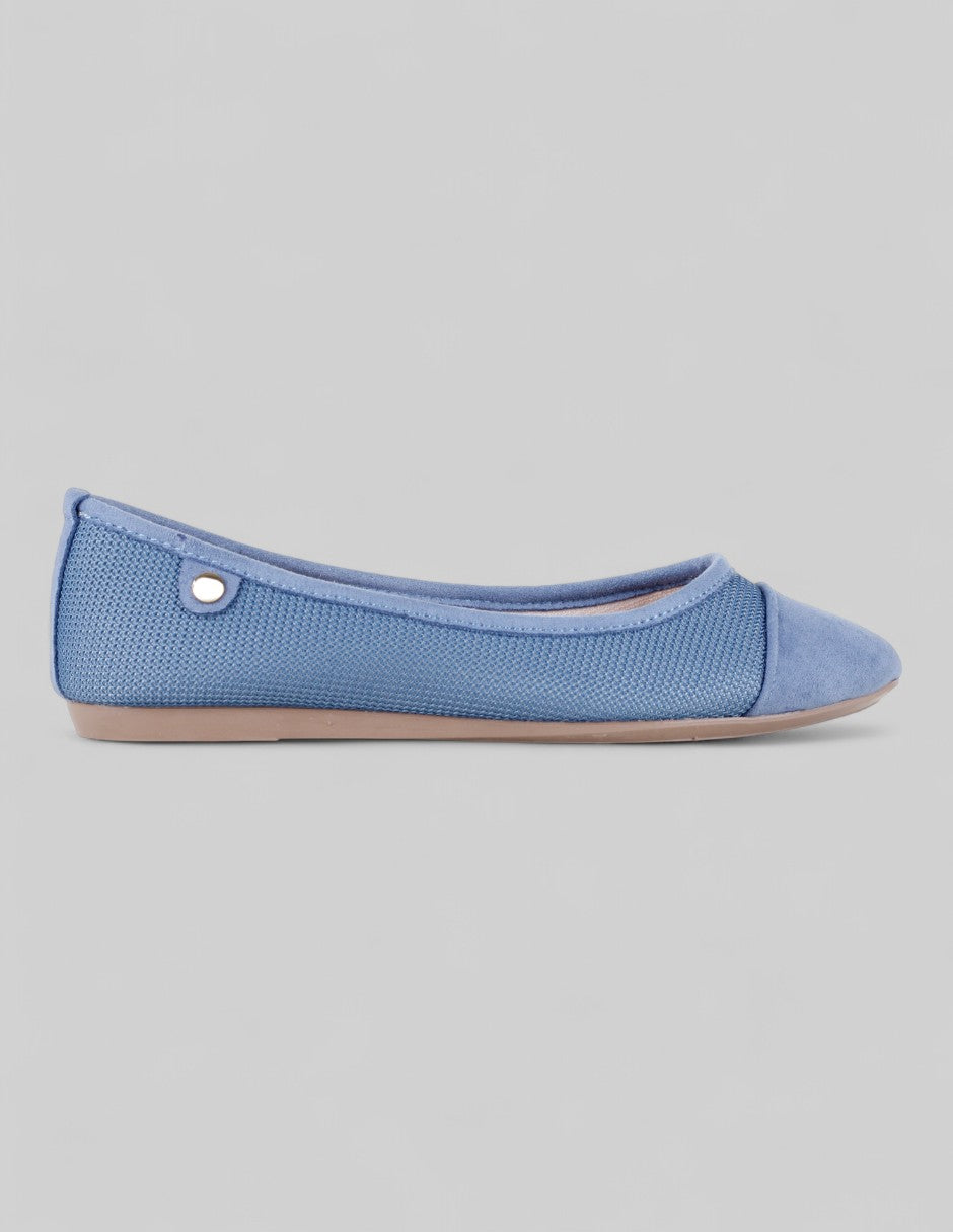Flats clásicas Soft en Textil – Azul