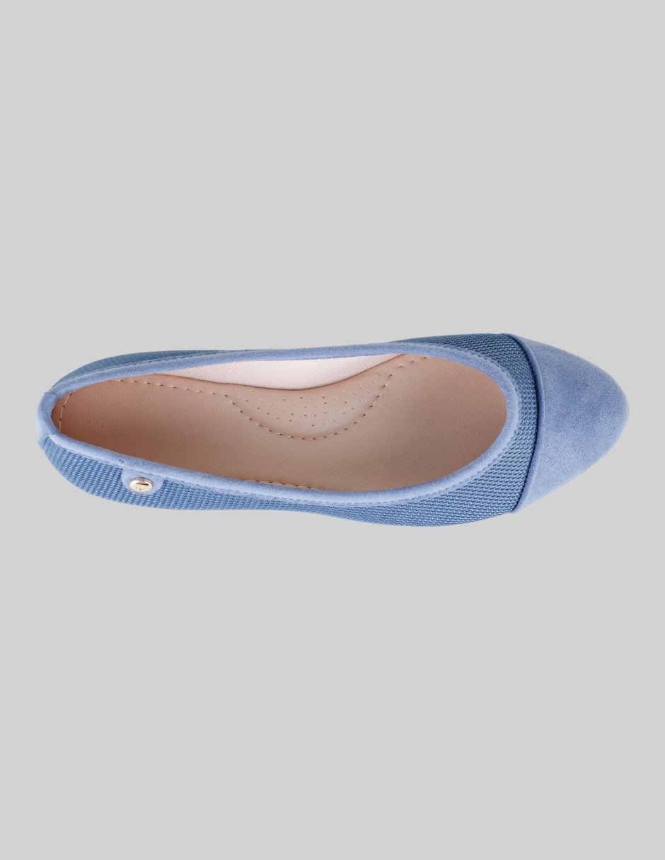 Flats clásicas Soft en Textil – Azul