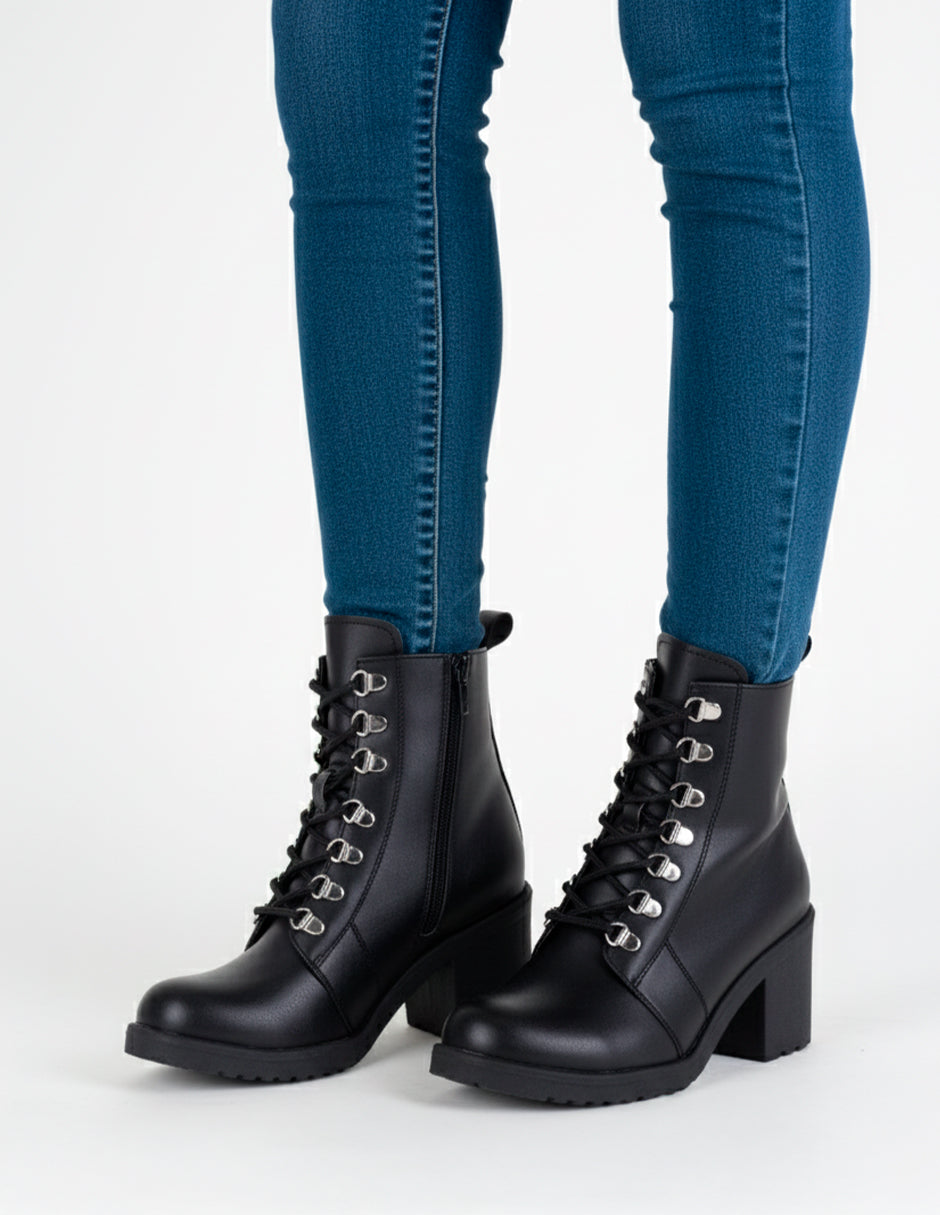 Botín con tacón Bite en Piel vegana – Negro