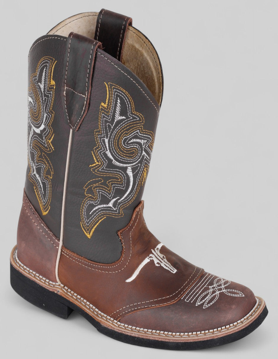 Botas tipo western Exterior Piel vegana Color Café Para Mujer De RBCOLLECTION