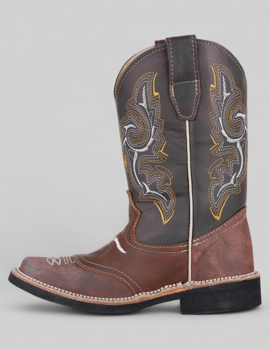 Botas tipo western West en Piel vegana – Café