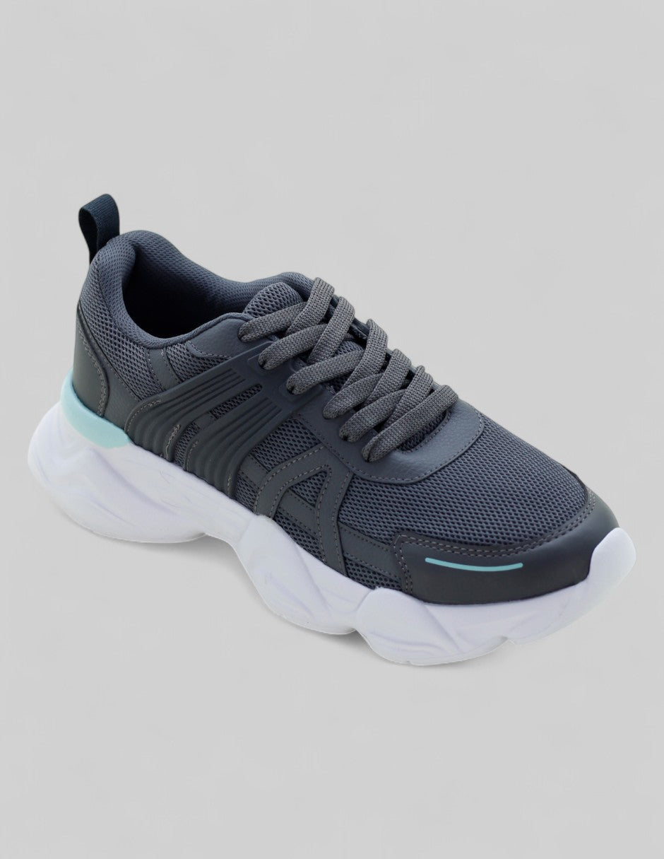 Tenis tipo Deportivo Exterior Textil Color Gris Para Mujer De RBCOLLECTION