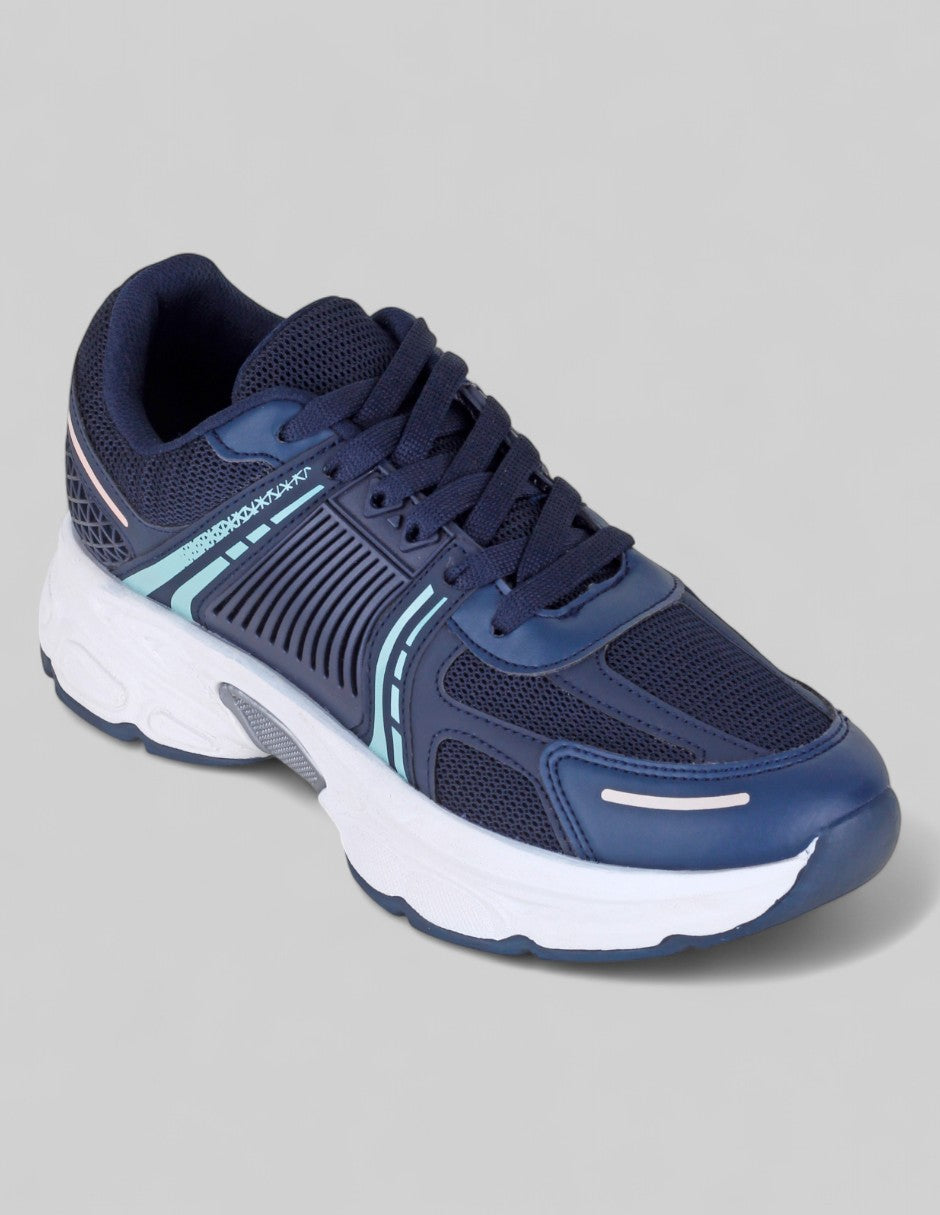 Tenis tipo Deportivo Exterior Sintético Color Azul Para Mujer De RBCOLLECTION