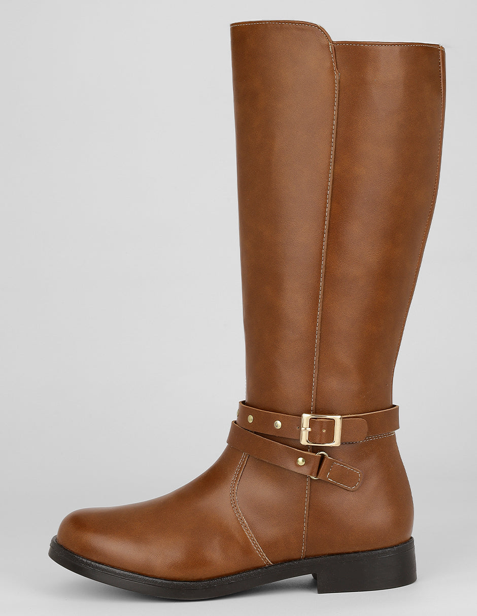 Botas altas Exterior Piel vegana Color Café Para Mujer De RBCOLLECTION