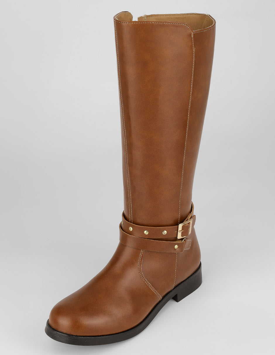Botas altas Walk en Piel vegana – Café