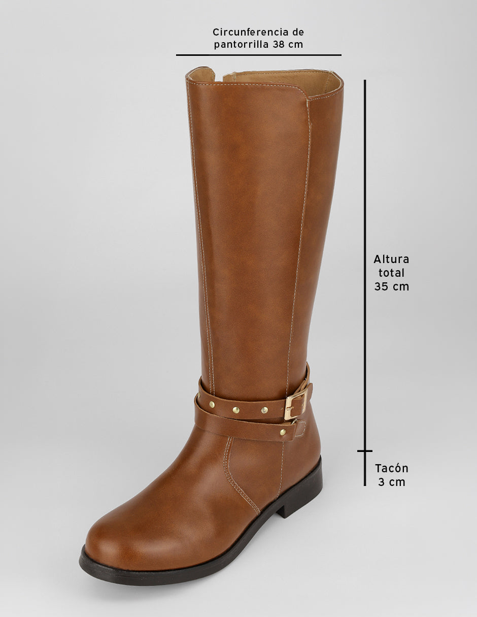 Botas altas Walk en Piel vegana – Café