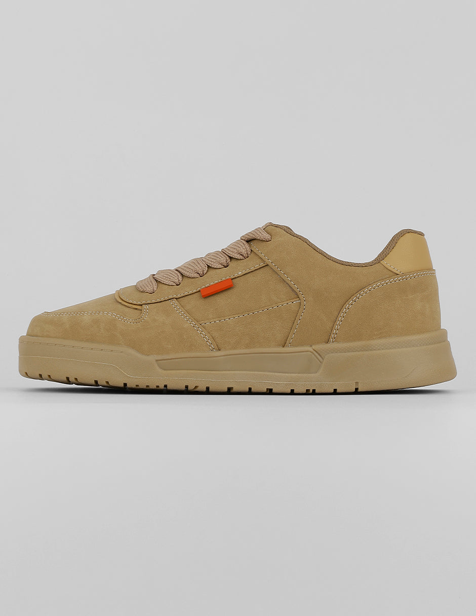 Tenis con cordones Exterior Piel vegana Color Beige Para Mujer De RBCOLLECTION