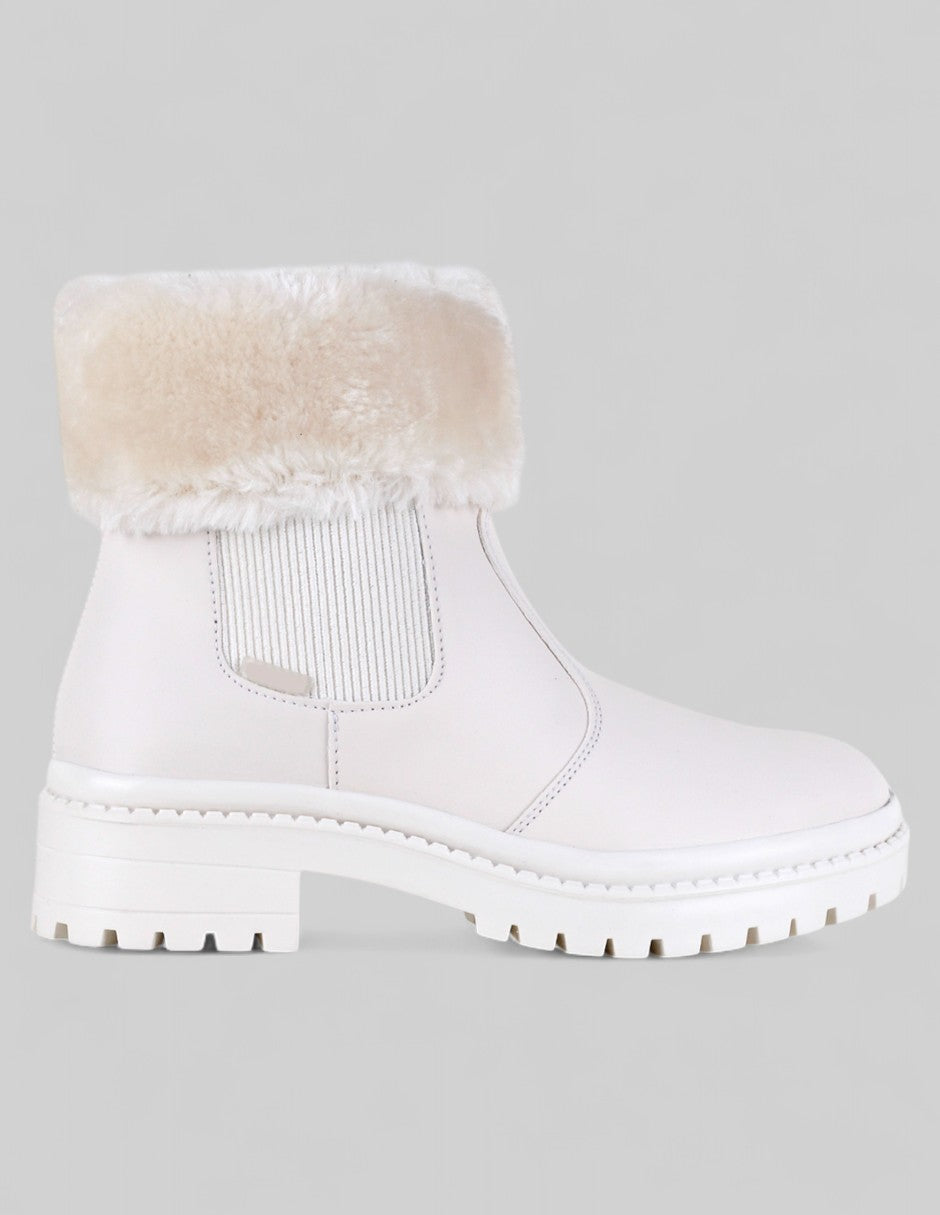 Botas casuales Cozy en Piel vegana – Blanco