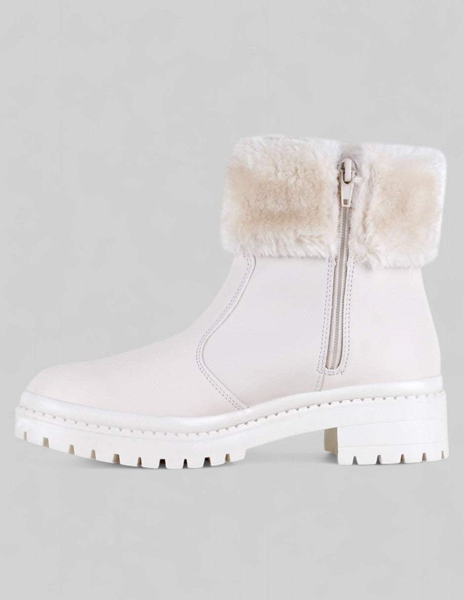 Botas casuales Cozy en Piel vegana – Blanco