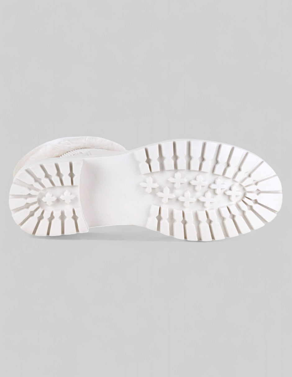 Botas casuales Cozy en Piel vegana – Blanco