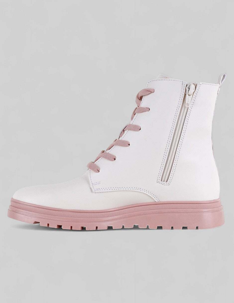 Botas casuales Bike en Piel vegana – Blanco