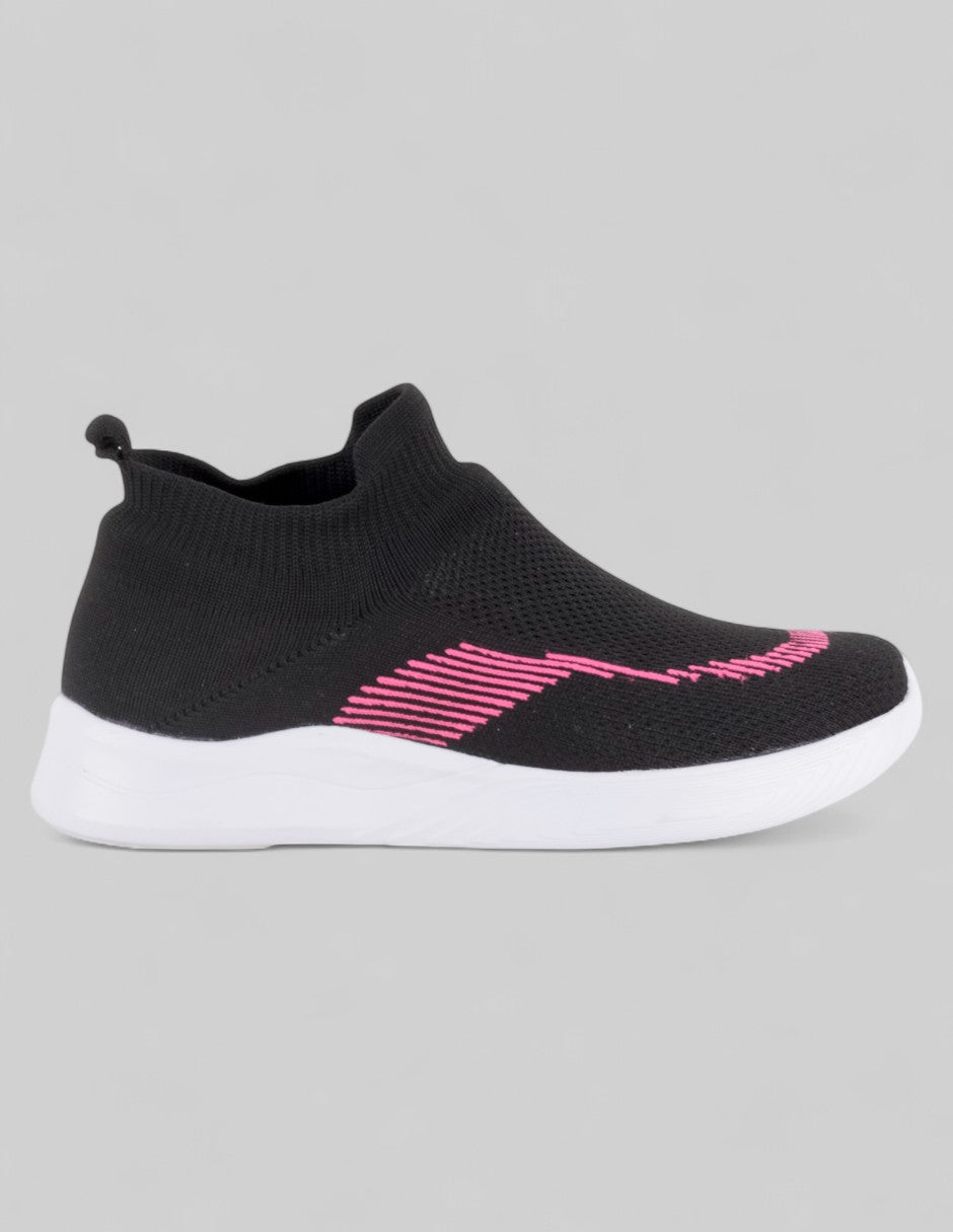 Tenis sin cordones Confort en Textil – Negro
