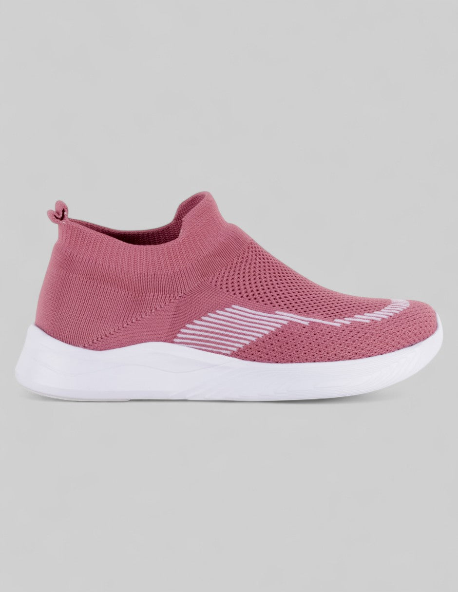 Tenis sin cordones Confort en Textil – Rosa
