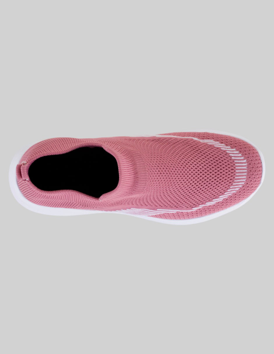 Tenis sin cordones Confort en Textil – Rosa