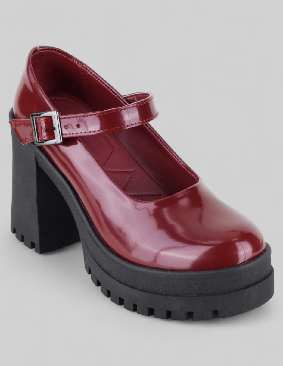 Mary jane Exterior Piel vegana Color Rojo Para Mujer De RBCOLLECTION