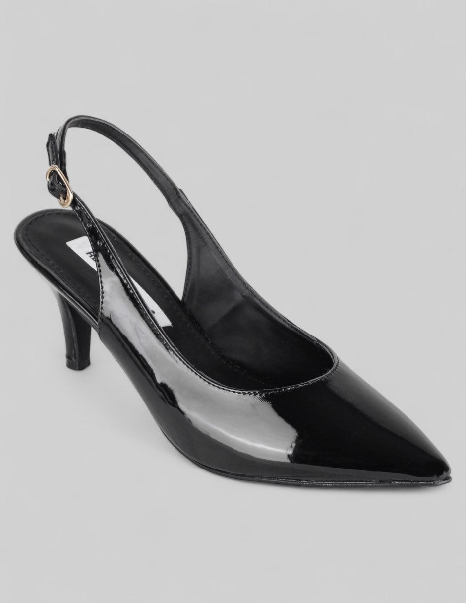 Zapatillas Slingback en Charol – Negro