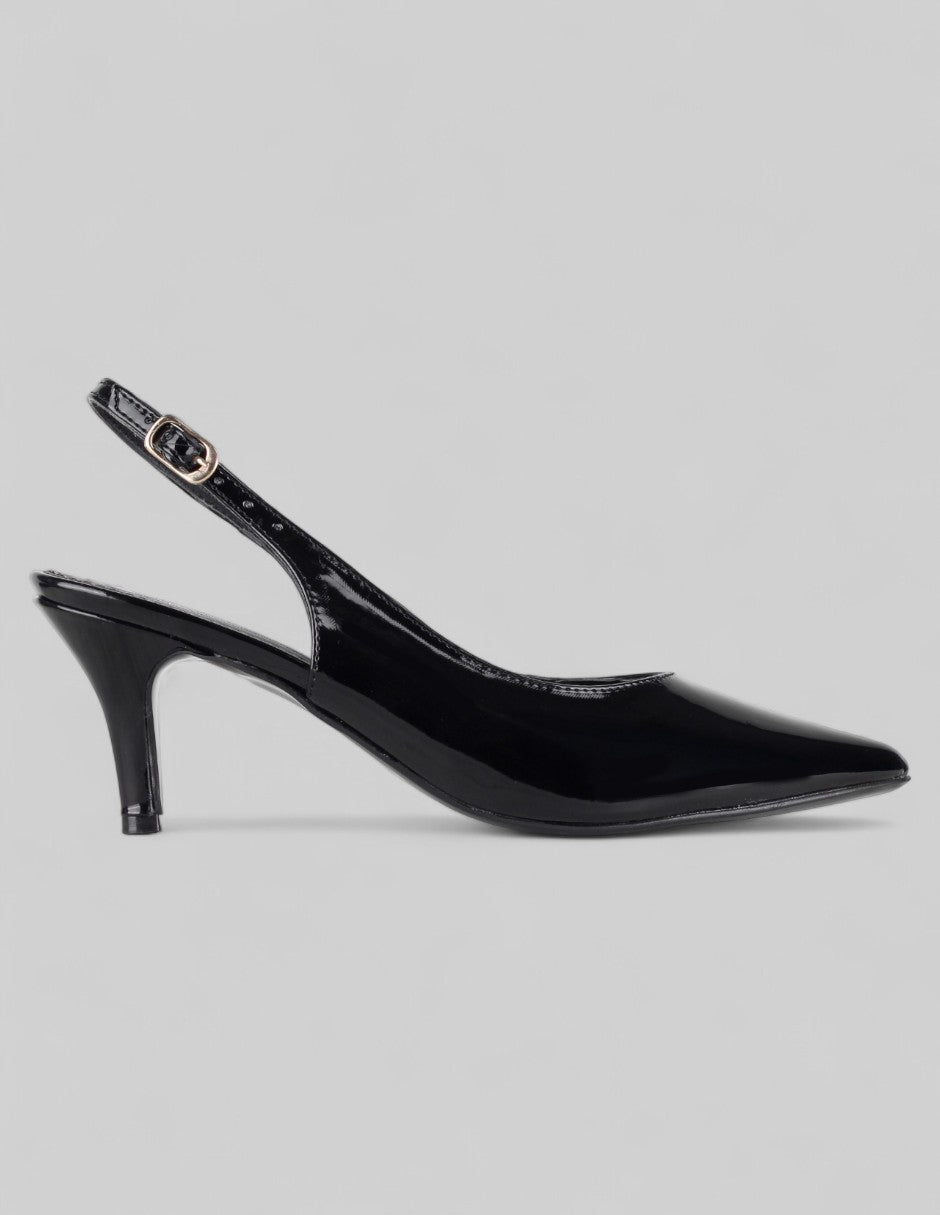 Zapatillas Slingback en Charol – Negro