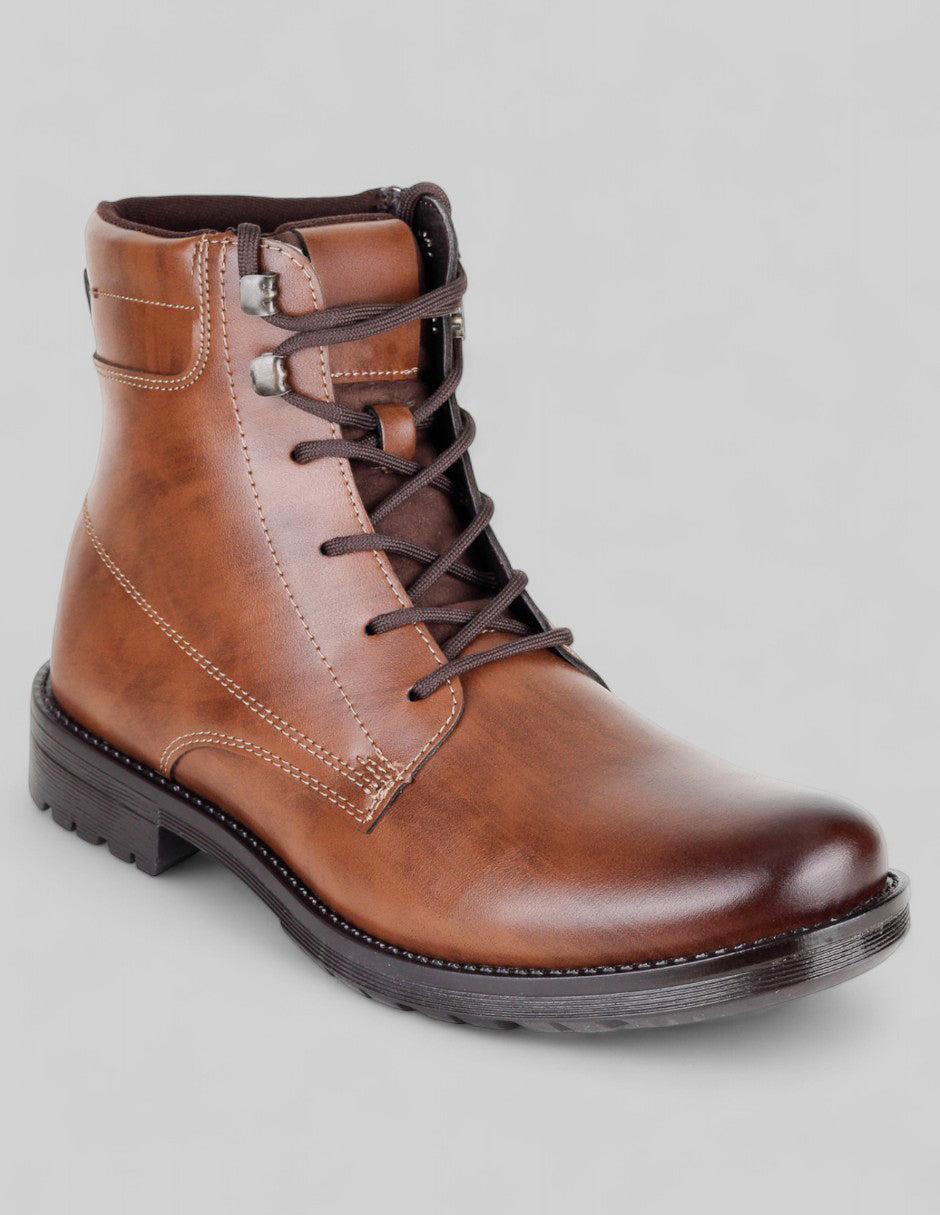 Botas casuales Biker en Piel vegana – Café