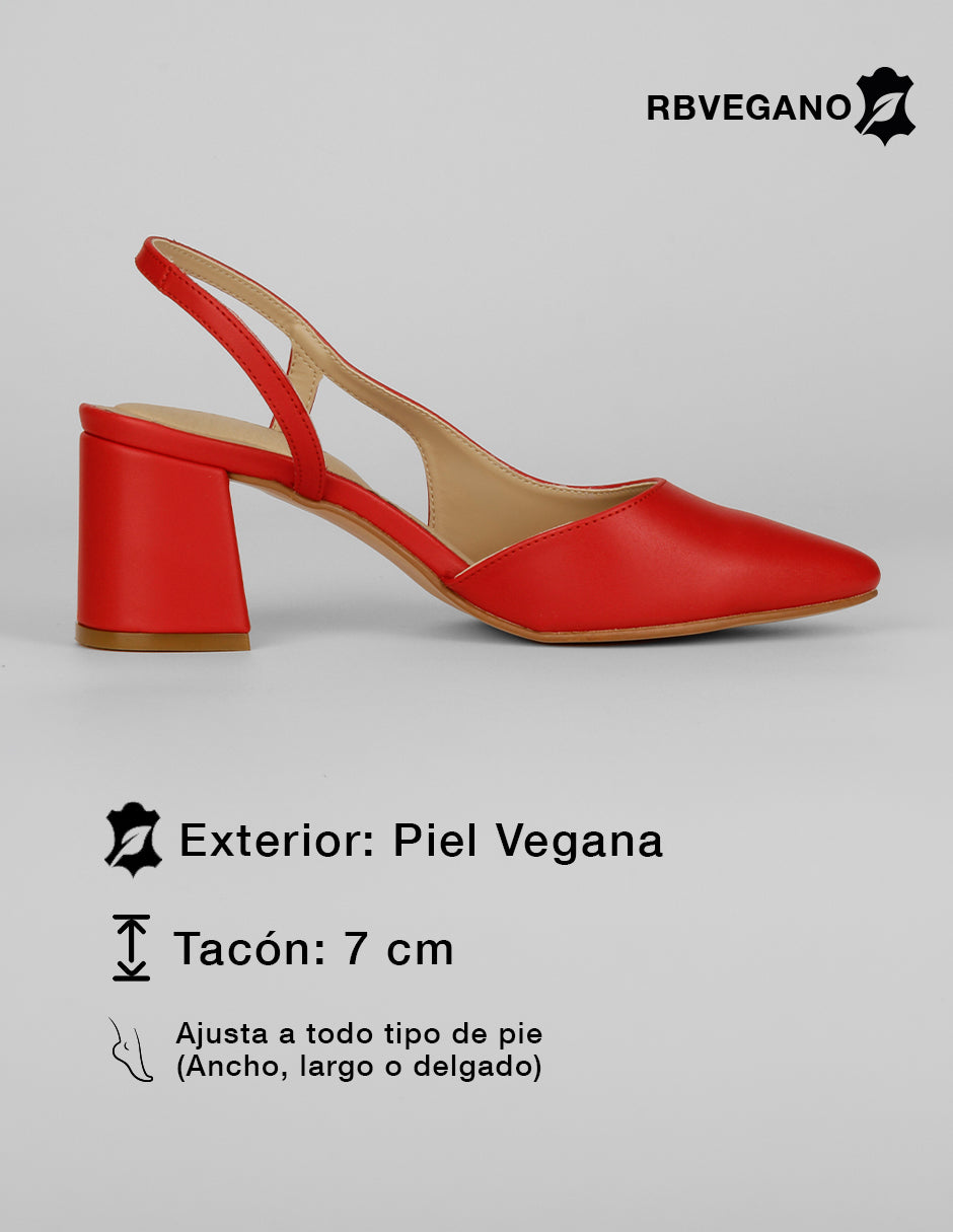 Zapatillas Slingback en Sintético – Rojo