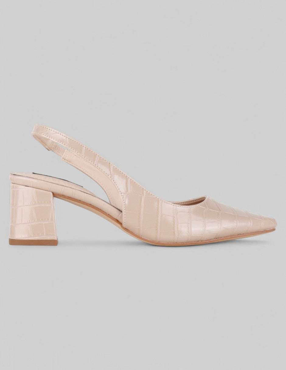 Zapatillas Slingback en Piel vegana – Beige