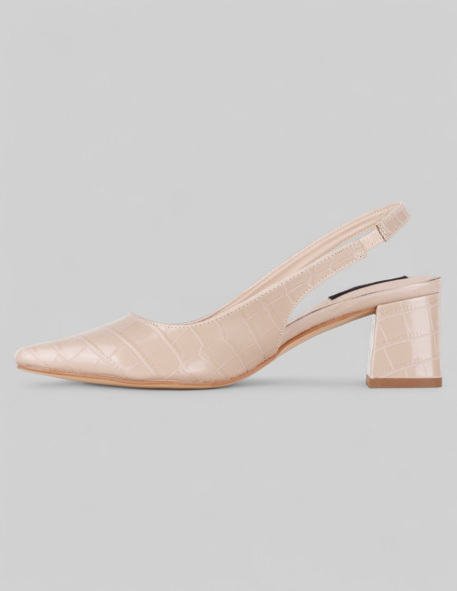 Zapatillas Slingback en Piel vegana – Beige