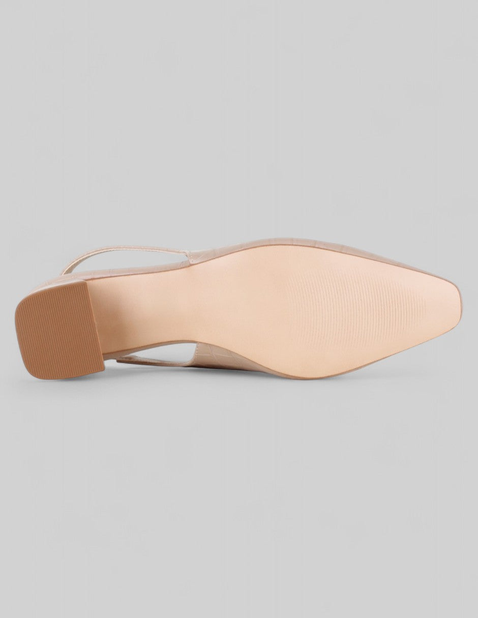 Zapatillas Slingback en Piel vegana – Beige