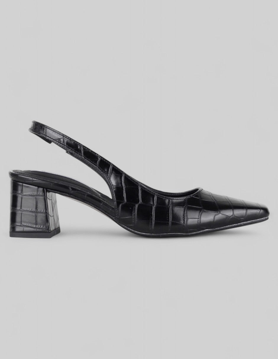 Zapatillas Slingback en Piel vegana – Negro