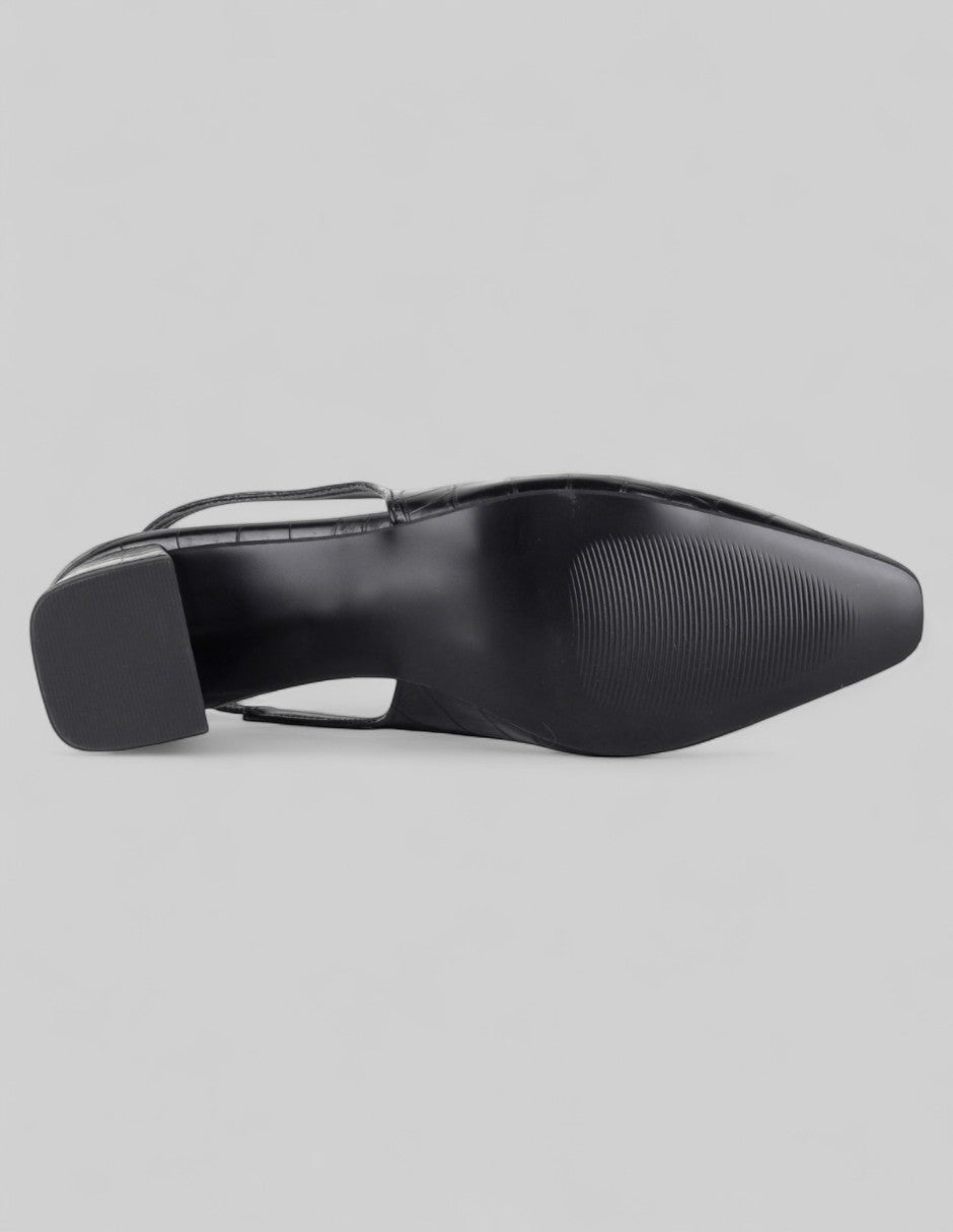 Zapatillas Slingback en Piel vegana – Negro