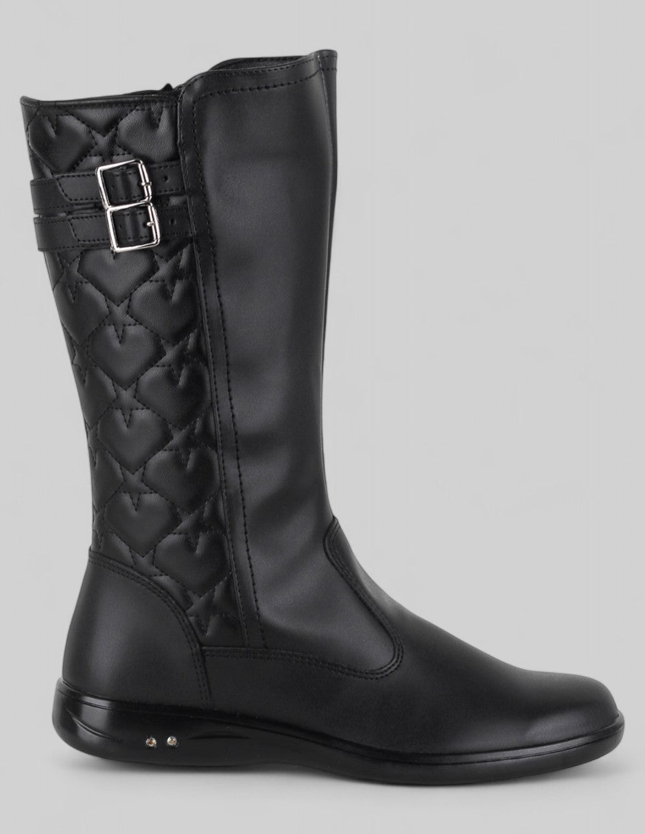 Botas altas Hillie en Piel vegana – Negro