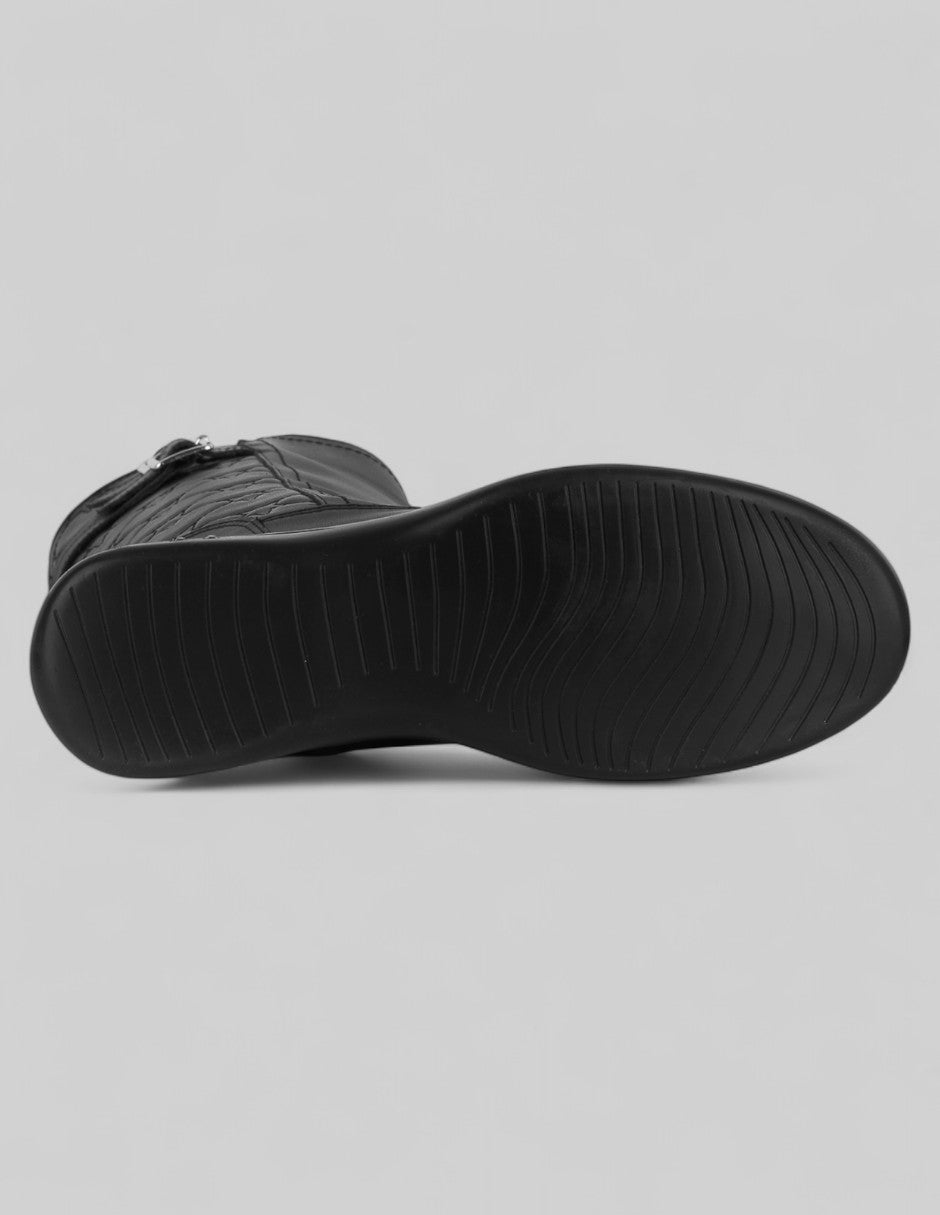 Botas altas Hillie en Piel vegana – Negro