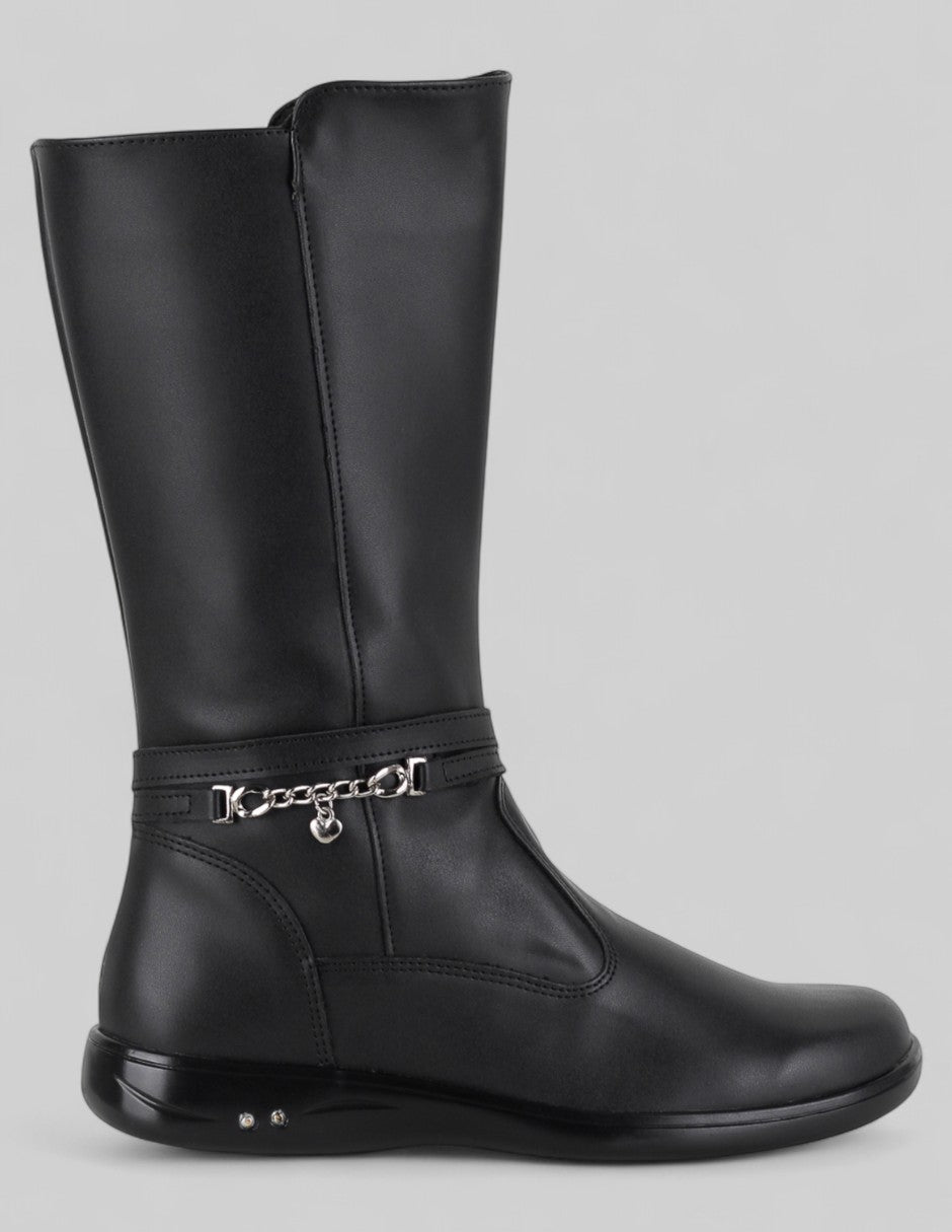 Botas altas Hillie en Piel vegana – Negro
