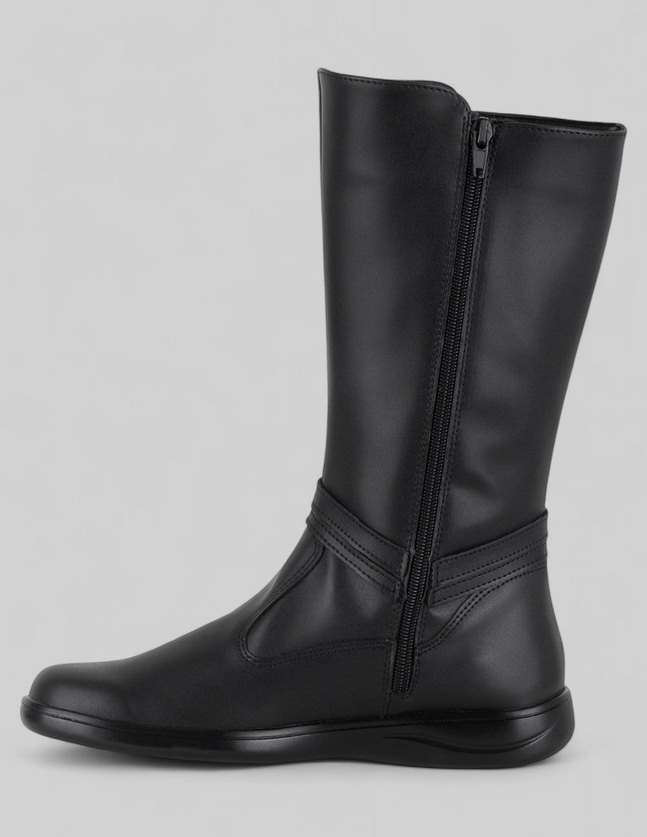 Botas altas Hillie en Piel vegana – Negro