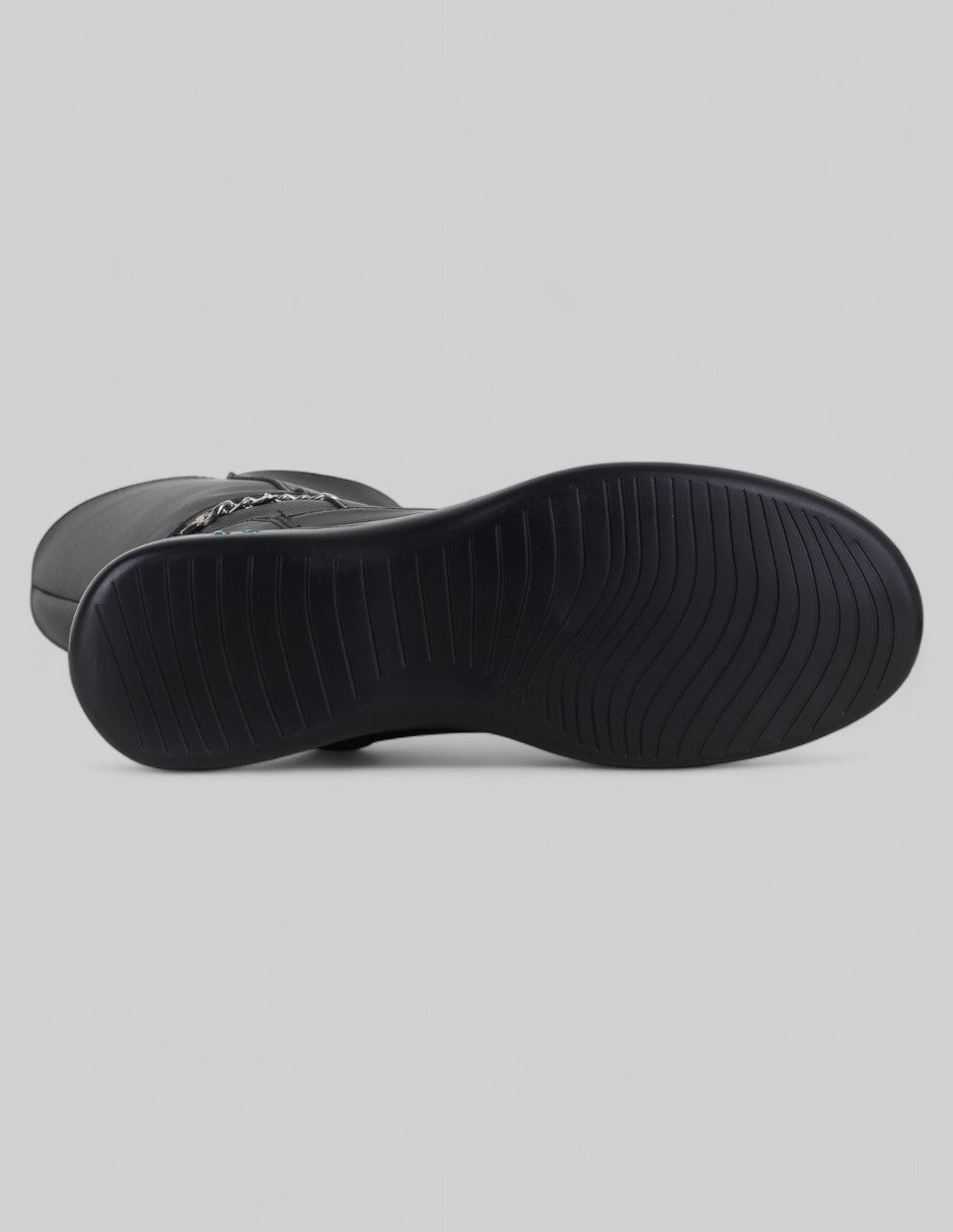 Botas altas Hillie en Piel vegana – Negro