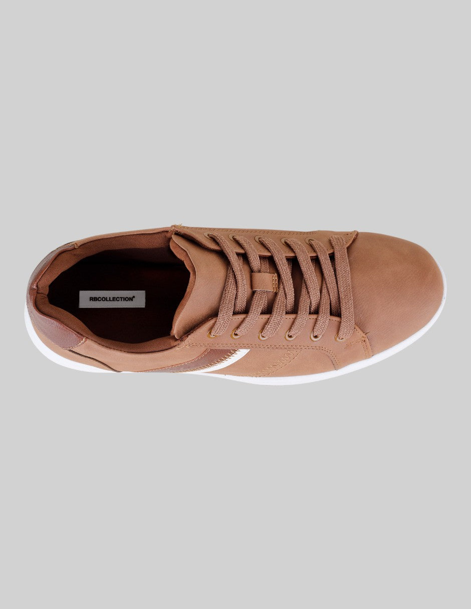 Tenis con cordones  Urban en Piel vegana – Café