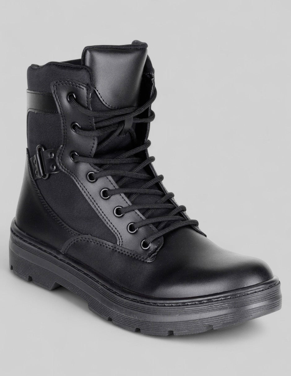 Botas casuales Bike en Piel vegana – Negro