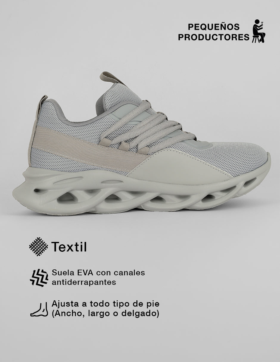 Tenis para correr Agle en Textil – Gris