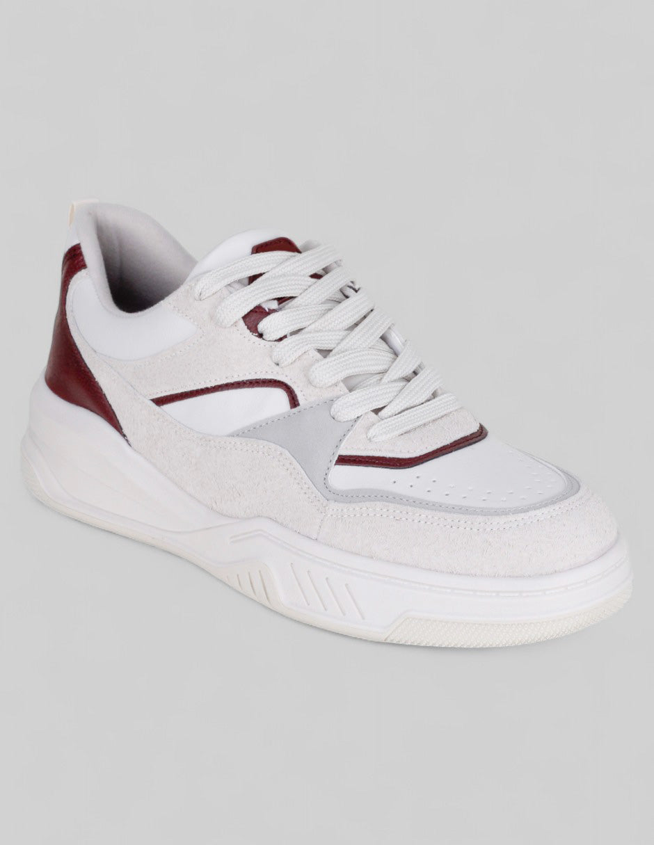 Tenis con cordones  Highline en Piel vegana – Blanco