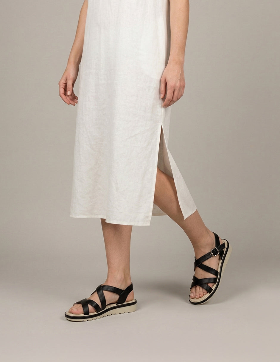 Sandalias de piso Steps en Piel vegana – Negro