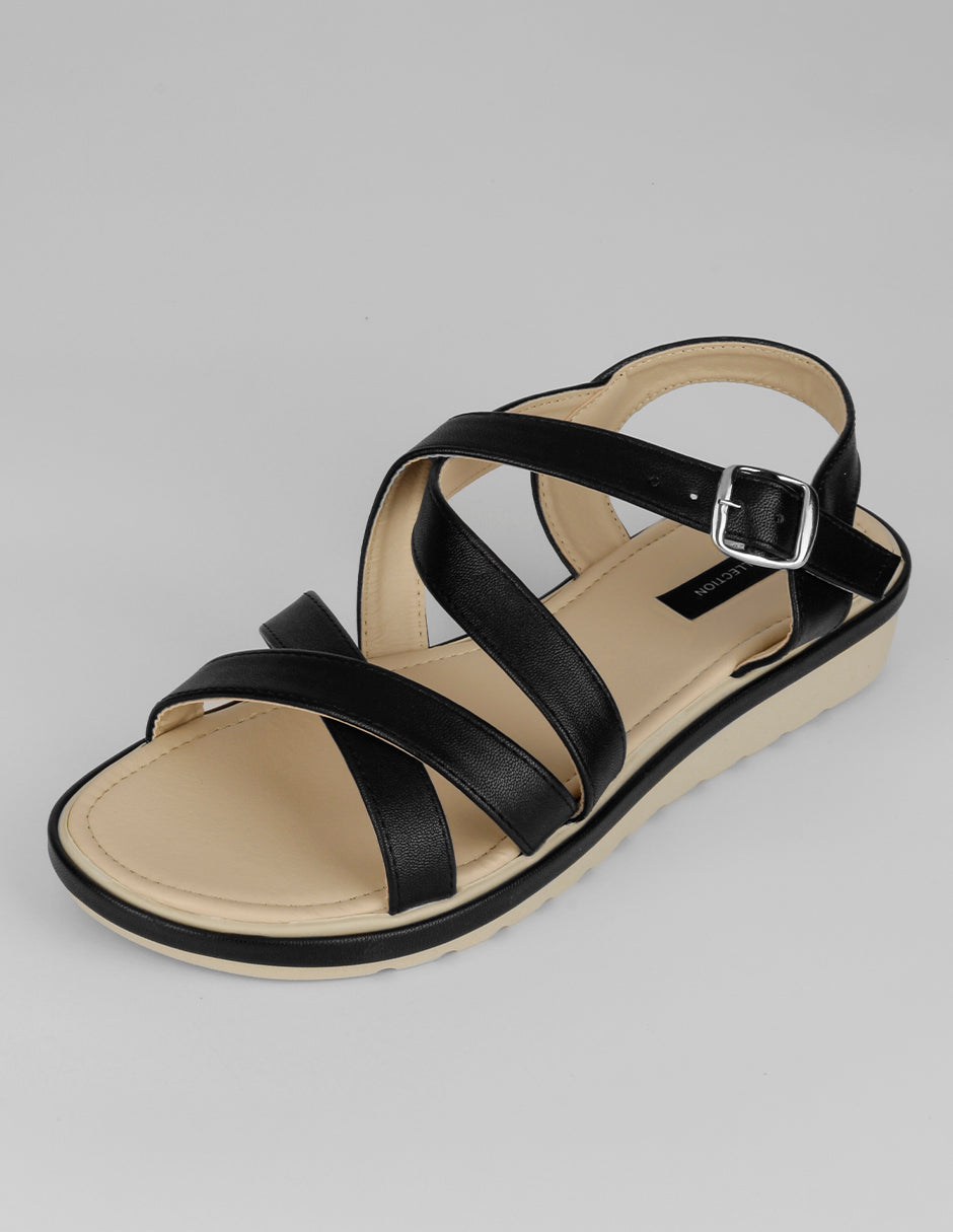 Sandalias de piso Steps en Piel vegana – Negro