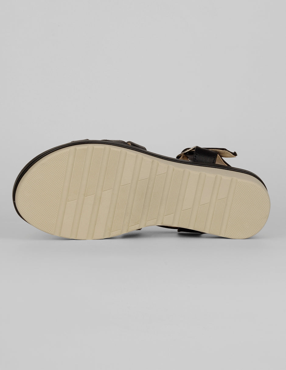 Sandalias de piso Steps en Piel vegana – Negro
