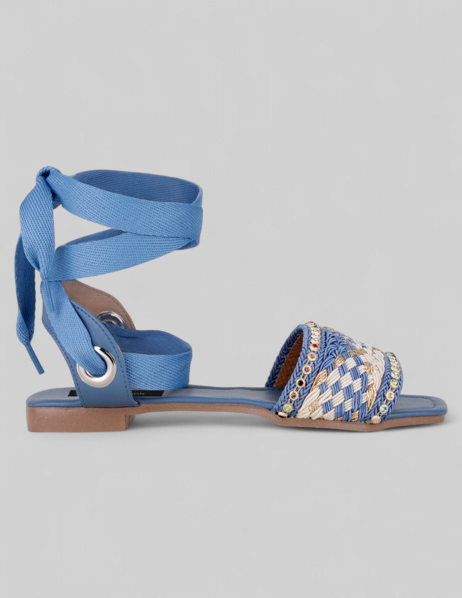 Sandalias de piso Solea en Textil – Azul