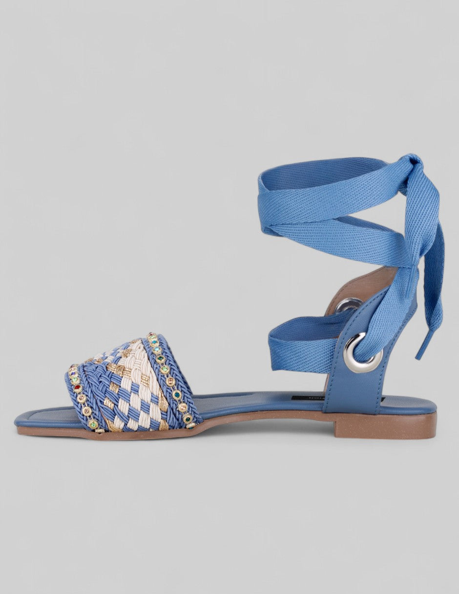 Sandalias de piso Solea en Textil – Azul