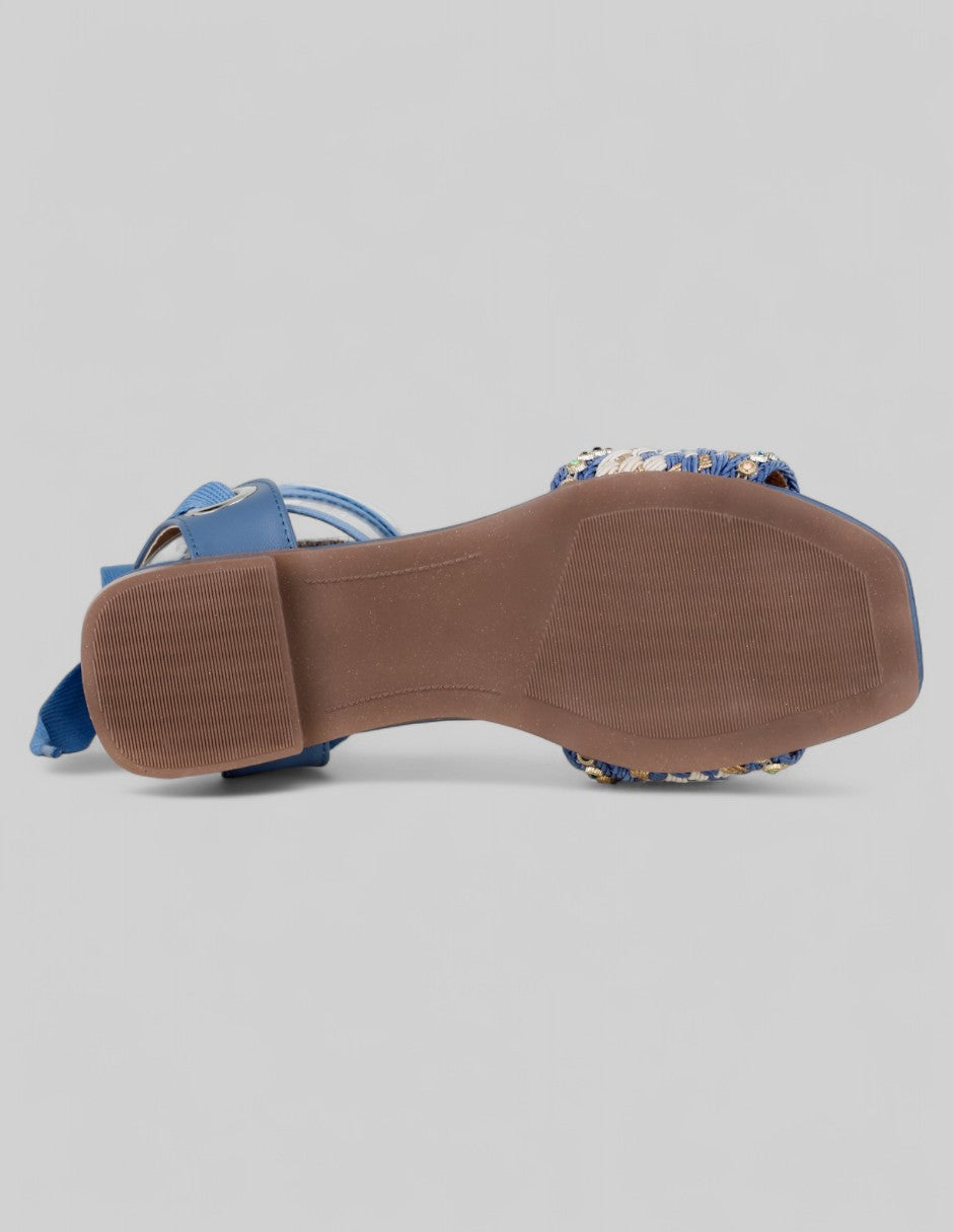 Sandalias de piso Solea en Textil – Azul