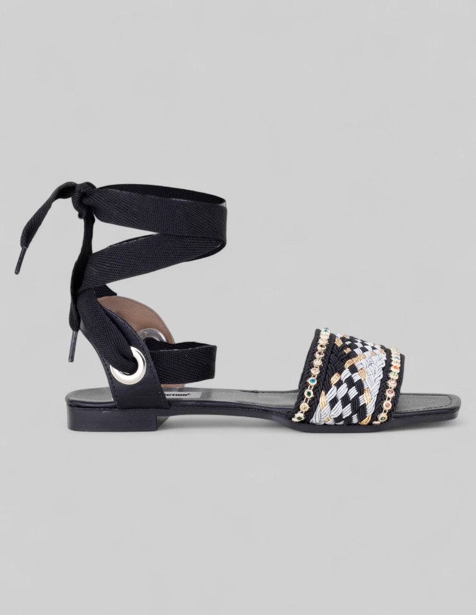 Sandalias de piso Solea en Textil – Negro