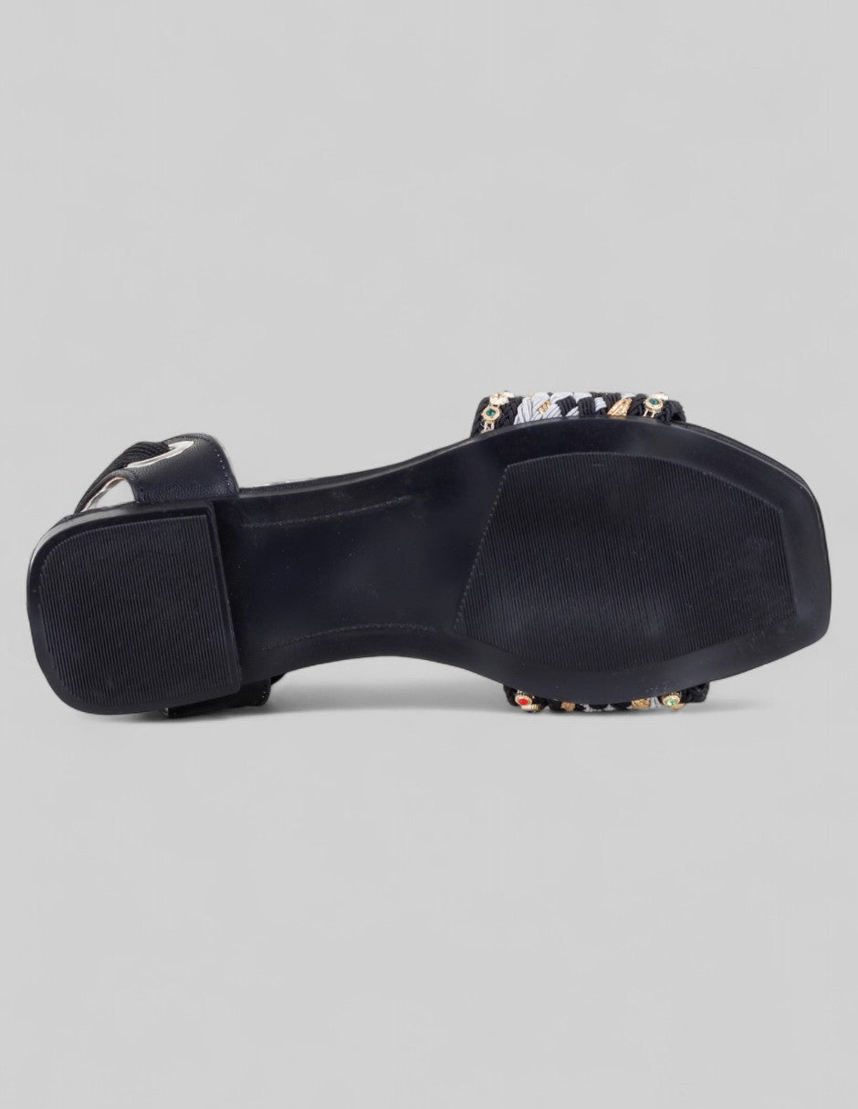 Sandalias de piso Solea en Textil – Negro