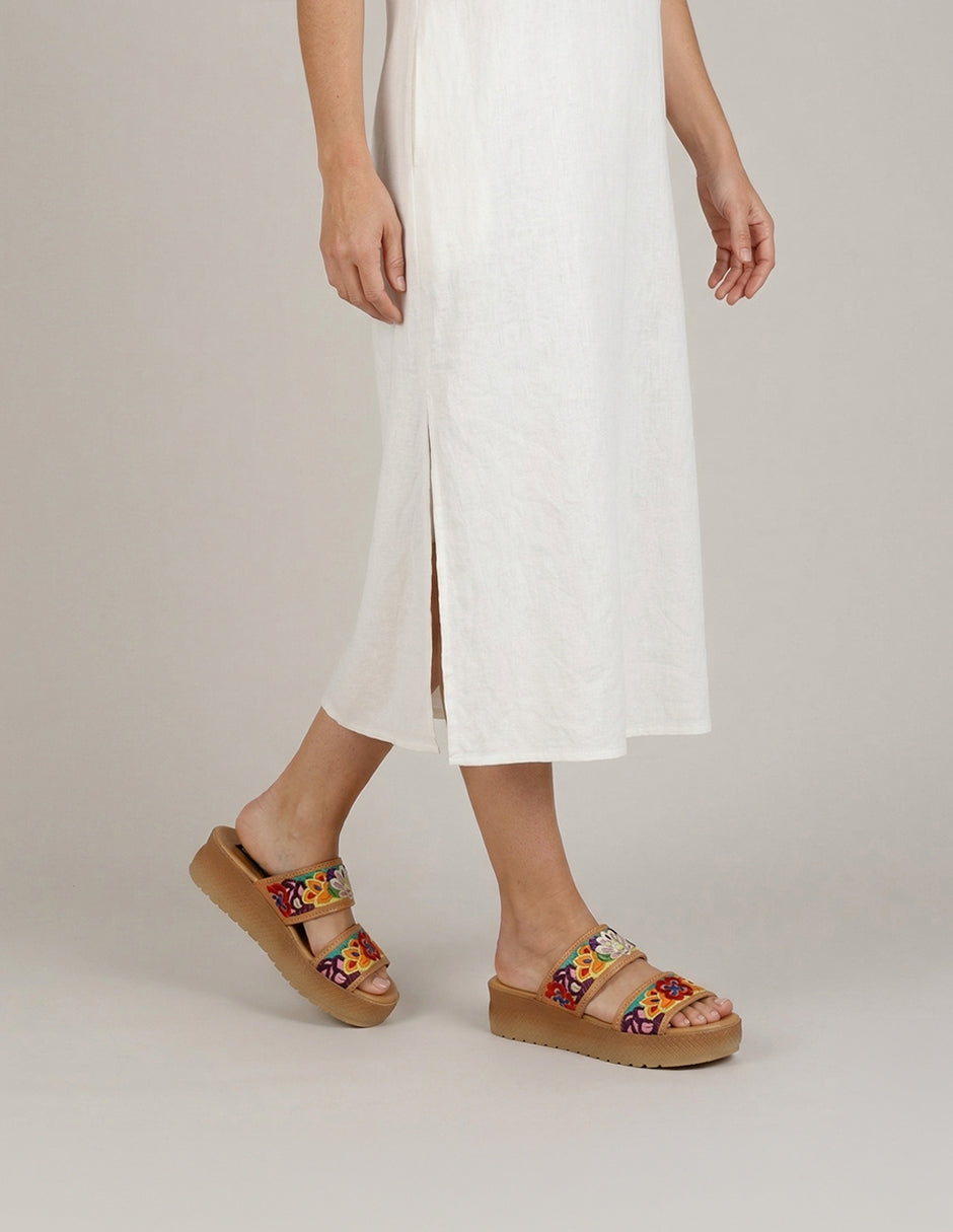Sandalias con plataforma Hand made  en Piel – Multicolor