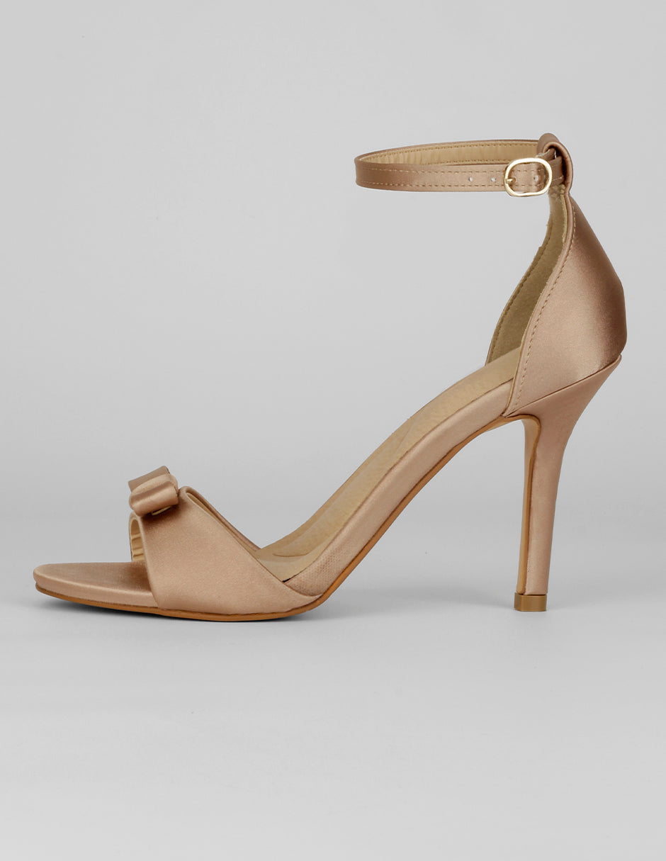 Sandalia con tacón Exterior Textil Color Dorado Para Mujer De RBCOLLECTION