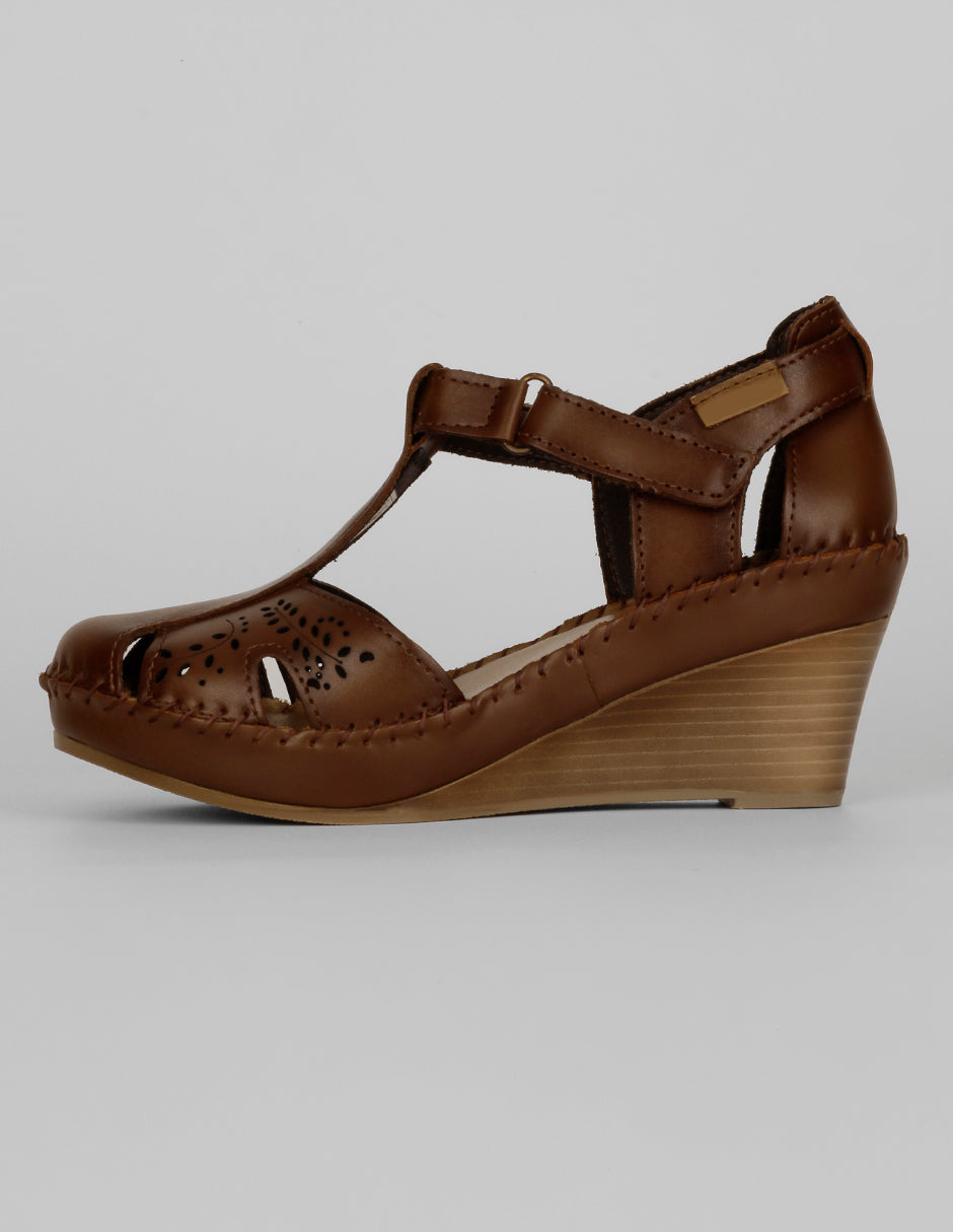 Sandalias con plataforma Exterior Piel  Color Café Para Mujer De RBCOLLECTION