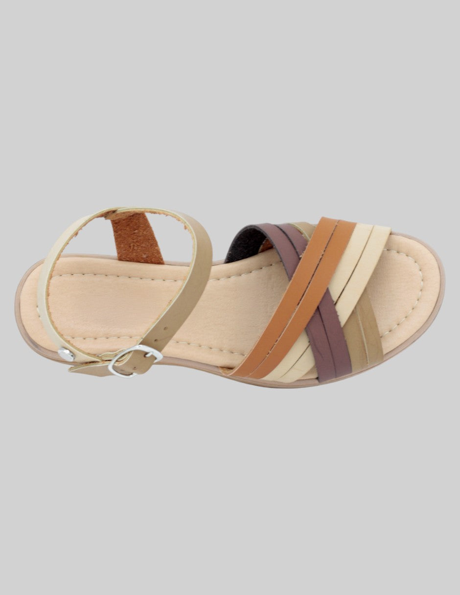 Sandalias de piso Soft en Piel vegana – Beige