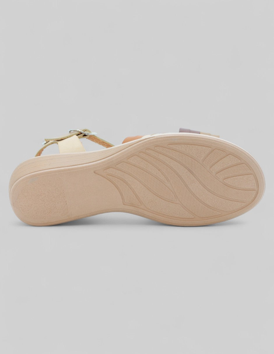 Sandalias de piso Soft en Piel vegana – Beige